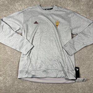 Adidas Mens L Gray Arizona State Sun Devils Football Crew Neck Sweatshirt NWT